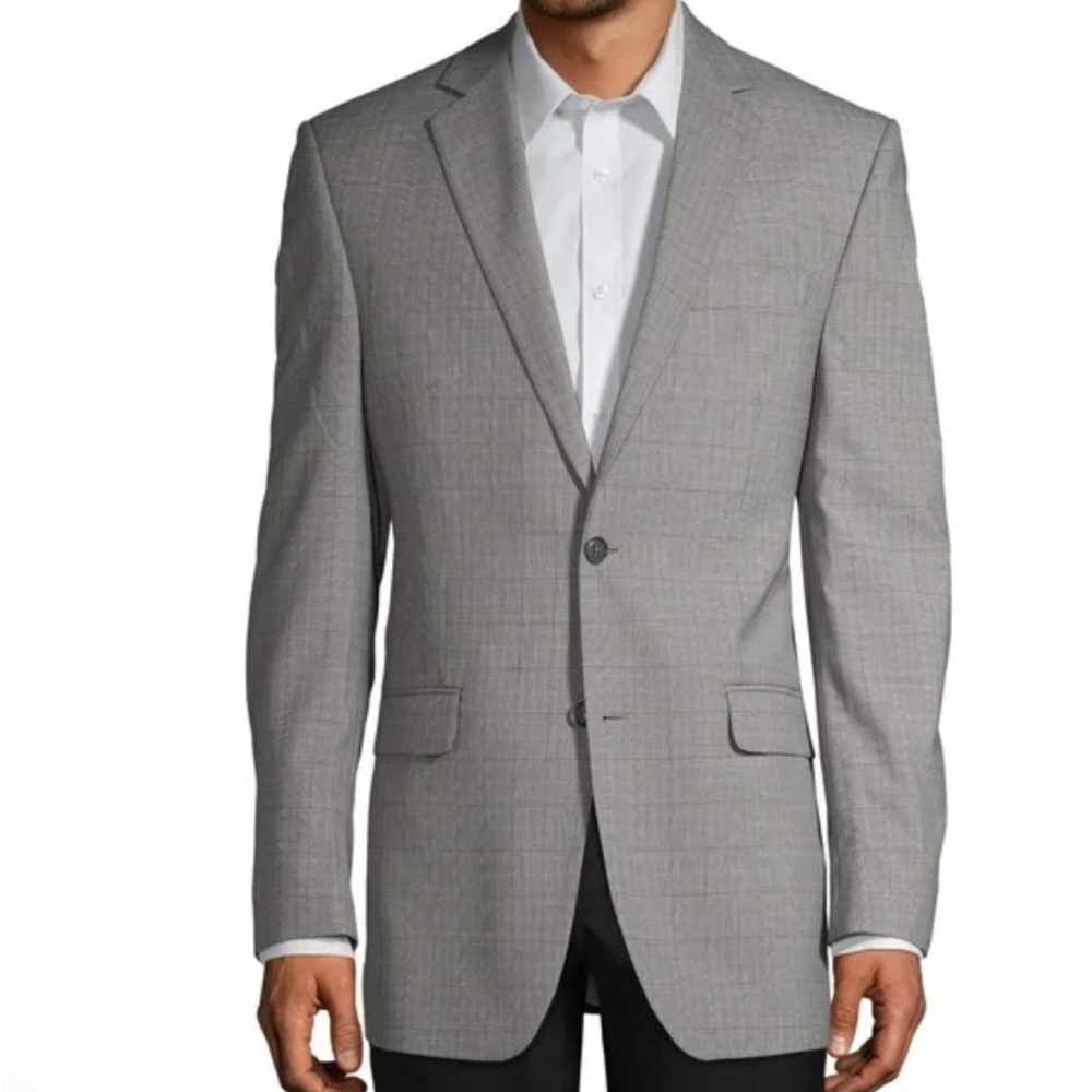 Perry Ellis Gray Sport Coat with Notched Lapel and Modern Fit